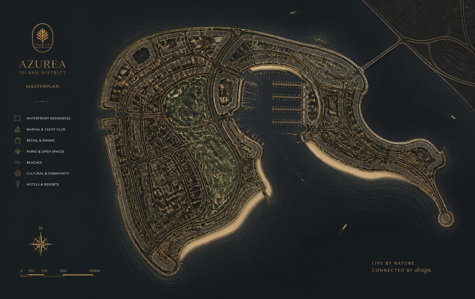Masterplan of the waterfront island development